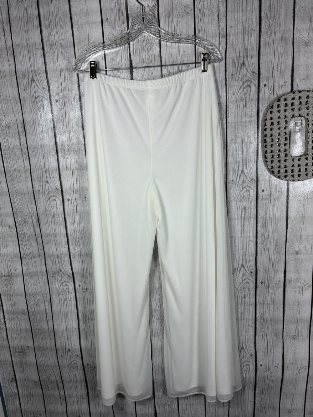 Prelude White Wide-Leg Overlay Pants Size Large - Picture 6 of 10